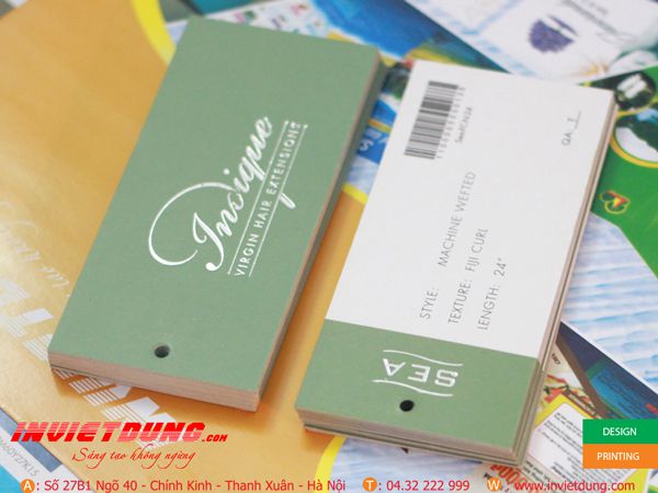 In mác quần áo ép nhũ kim In tag giấy quần áo ép nhũ kim